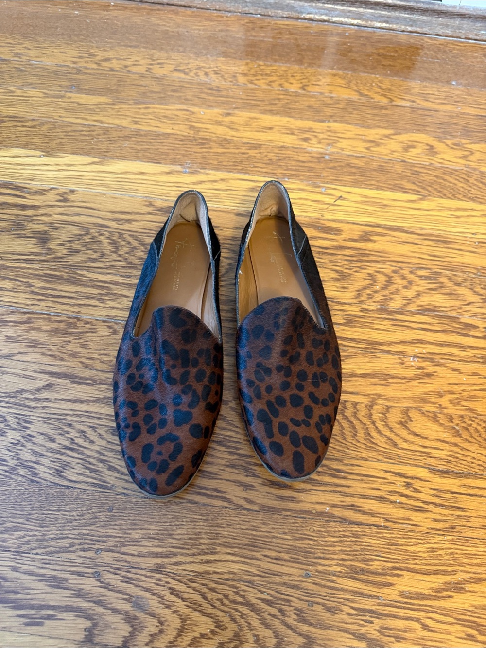 Franco Sarto Brown Leopard Print Slip-On Loafers